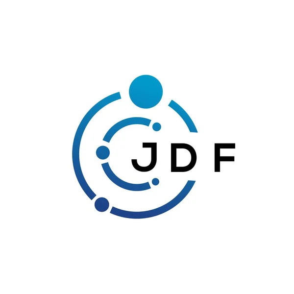 Diseño Del Logotipo Tecnología Letras Jdf Sobre Fondo Blanco Jdf — Archivo Imágenes Vectoriales