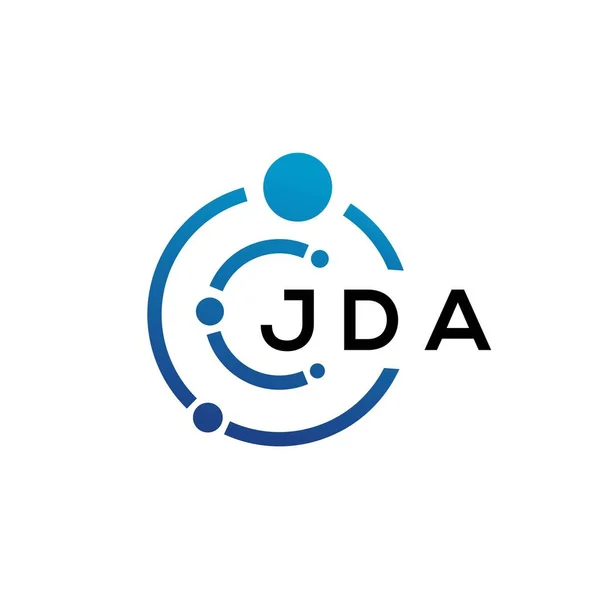 Σχεδιασμός Λογότυπου Τεχνολογίας Γραμμάτων Jda Λευκό Φόντο Jda Δημιουργική Αρχικά — Διανυσματικό Αρχείο
