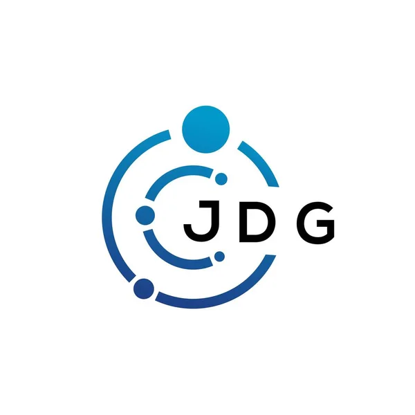 Diseño Del Logotipo Tecnología Letras Jdg Sobre Fondo Blanco Jdg — Archivo Imágenes Vectoriales