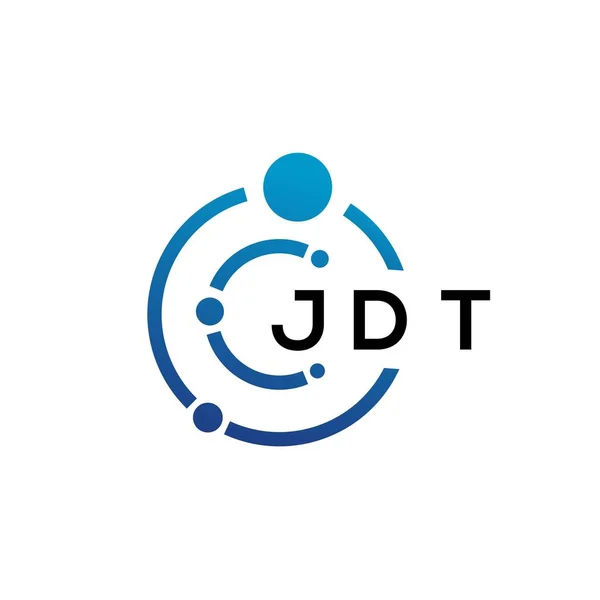 Технологічний Дизайн Логотипу Jdt Білому Тлі Творчі Ініціали Jdt Посилаються — стоковий вектор