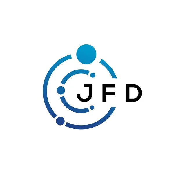 Diseño Del Logotipo Tecnología Letras Jfd Sobre Fondo Blanco Jfd — Archivo Imágenes Vectoriales