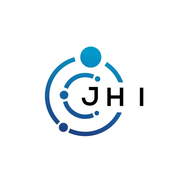 ホワイトを基調とした文字技術ロゴデザイン JhiクリエイティブイニシャルレターItロゴコンセプト Jhiレターデザイン — ストックベクタ