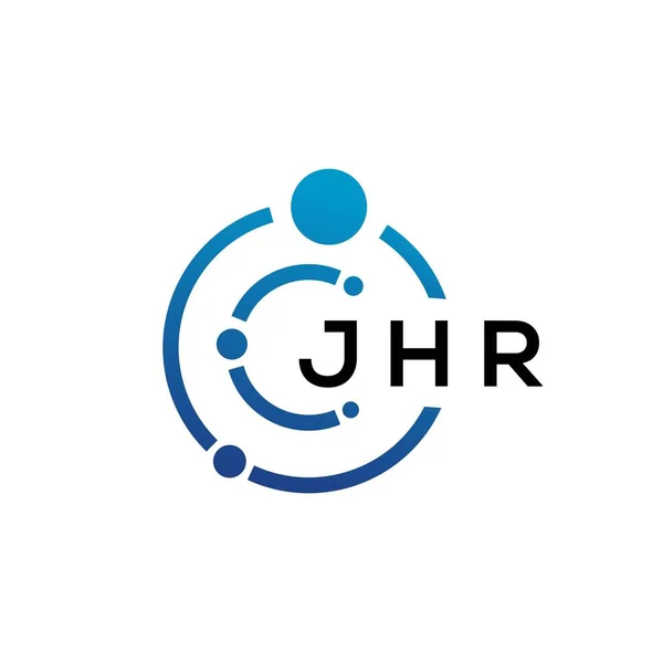 ホワイトを基調としたJhrレターテクノロジーロゴデザイン JhrクリエイティブイニシャルレターItロゴコンセプト Jhrレターデザイン — ストックベクタ