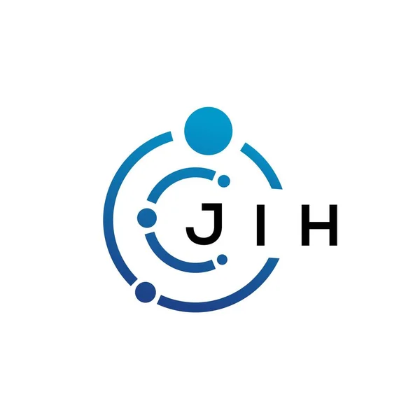 ホワイトを基調とした文字技術ロゴデザイン JihクリエイティブイニシャルレターItロゴコンセプト Jih手紙のデザイン — ストックベクタ