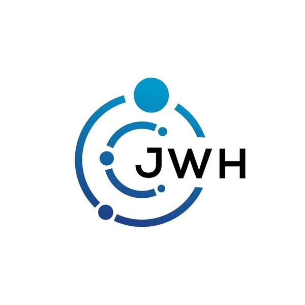 白い背景にJwh文字技術のロゴデザイン JwhクリエイティブイニシャルレターItロゴコンセプト Jwhレターデザイン — ストックベクタ