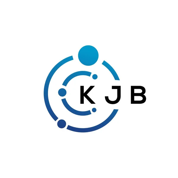 Diseño Del Logotipo Tecnología Letras Kjb Sobre Fondo Blanco Kjb — Archivo Imágenes Vectoriales