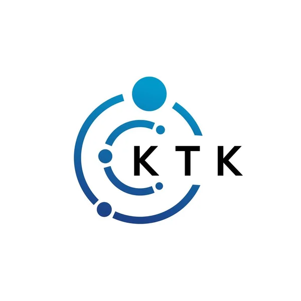 Projeto Logotipo Tecnologia Letra Ktk Fundo Branco Ktk Iniciais Criativas — Vetor de Stock