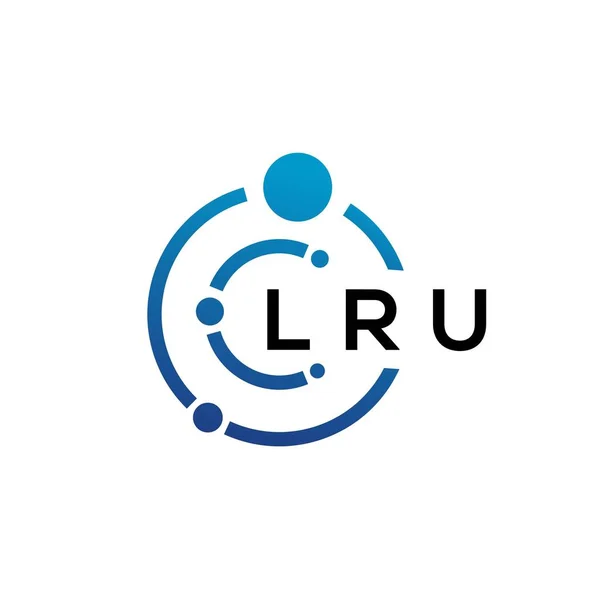 Lru Буквенный Дизайн Логотипа Технологии Белом Фоне Творческие Инициалы Lru Стоковая Иллюстрация
