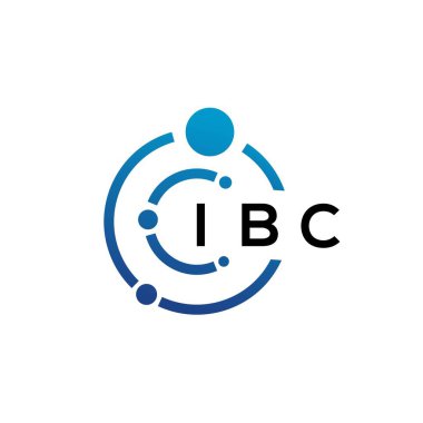 Beyaz arka planda IBC harfli teknoloji logosu tasarımı. IBC yaratıcı baş harfleri IT logosu konsepti. IBC harf tasarımı.