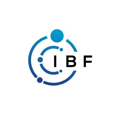 Beyaz arka planda IBF mektup teknolojisi logosu tasarımı. IBF yaratıcı baş harfleri IT logosu konsepti. IBF harf tasarımı.