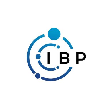 Beyaz arka planda IBP harfli teknoloji logosu tasarımı. IBP 'nin yaratıcı baş harfleri IT logosu konsepti. IBP harf tasarımı.