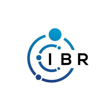 Beyaz arka planda IBR harfli teknoloji logosu tasarımı. IBR yaratıcı baş harfleri IT logosu konsepti. IBR harf tasarımı.