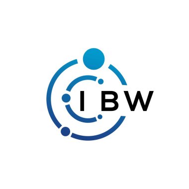 Beyaz arka planda IBW harfli teknoloji logosu tasarımı. IBW yaratıcı baş harfleri IT logosu konsepti. IBW harf tasarımı.