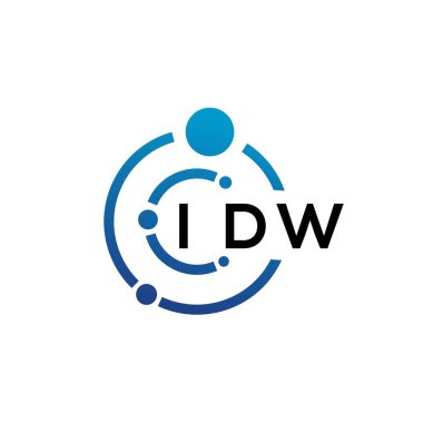 Beyaz arka planda IDW harfli teknoloji logosu tasarımı. IDW yaratıcı baş harfleri IT logosu konsepti. IDW harf tasarımı.