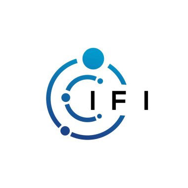 Beyaz arka planda IFI harfli teknoloji logosu tasarımı. IFI yaratıcı harflerin baş harfleri IT logosu kavramı. IFI harf tasarımı.
