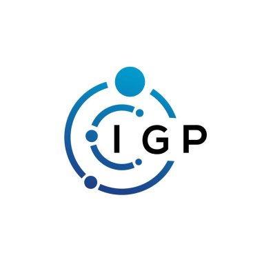 Beyaz arka planda IGP harfli teknoloji logosu tasarımı. IGP yaratıcı baş harfleri IT logosu konsepti. IGP harf tasarımı.