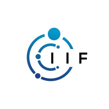 Beyaz arka planda IIF mektup teknolojisi logosu tasarımı. Iif yaratıcı harflerin baş harfleri IT logosu konsepti. IIF harf tasarımı.