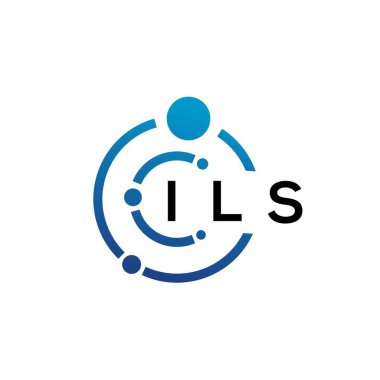 Beyaz arka planda ILS harfli teknoloji logosu tasarımı. ILS 'in yaratıcı baş harfleri IT logosu konsepti. ILS harf tasarımı.