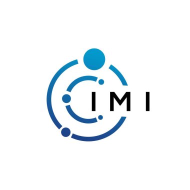 Beyaz arka planda IMI harfli teknoloji logosu tasarımı. IMI yaratıcı baş harfleri IT logosu konsepti. IMI harf tasarımı.