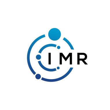 Beyaz arka planda IMR harfli teknoloji logosu tasarımı. IMR yaratıcı baş harfleri IT logosu konsepti. IMR harf tasarımı.
