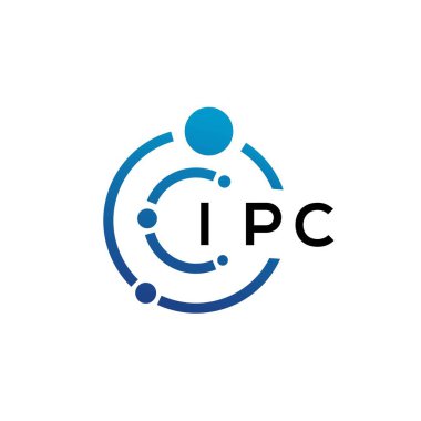 Beyaz arka planda IPC mektup teknolojisi logosu tasarımı. IPC yaratıcı harflerin baş harfleri IT logosu kavramı. IPC harf tasarımı.