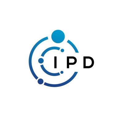 Beyaz arka planda IPD mektup teknolojisi logosu tasarımı. IPD yaratıcı harflerin baş harfleri IT logosu konsepti. IPD mektup tasarımı.