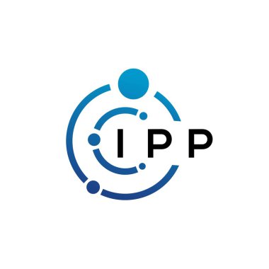 Beyaz arka planda IPP harfli teknoloji logosu tasarımı. IP yaratıcı harflerin baş harfleri IT logosu kavramı. IPP harf tasarımı.