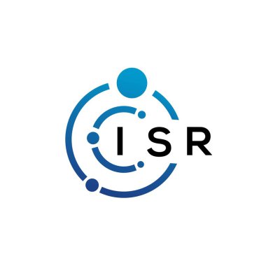 Beyaz arka planda ISR harfli teknoloji logosu tasarımı. ISR 'ın baş harfleri IT logosu konsepti. ISR harf tasarımı.