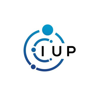 Beyaz arka planda IUP mektup teknolojisi logosu tasarımı. IUP yaratıcı baş harfleri IT logosu konsepti. IUP harf tasarımı.