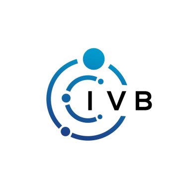 Beyaz arka planda IVB harfli teknoloji logosu tasarımı. I.VB yaratıcı baş harfleri IT logosu konsepti. IVB harf tasarımı.