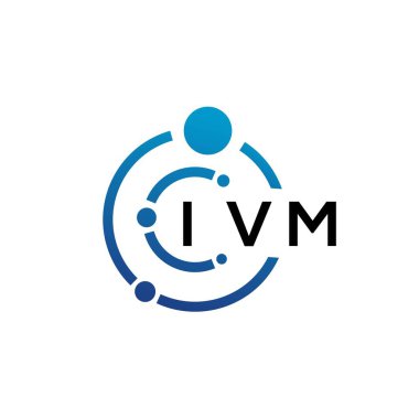 Beyaz arka planda IVM mektup teknolojisi logosu tasarımı. IVM yaratıcı harflerin baş harfleri IT logo konsepti. IVM harf tasarımı.