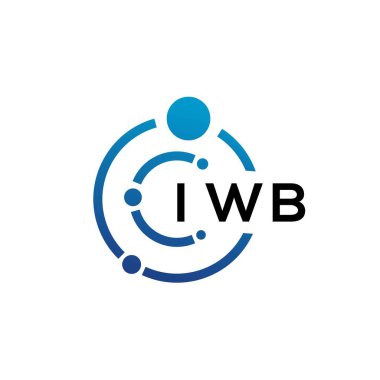 Beyaz arka planda IWB harfli teknoloji logosu tasarımı. IWB yaratıcı harflerin baş harfleri IT logosu konsepti. IWB harf tasarımı.
