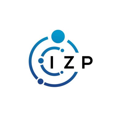 Beyaz arka planda IZP harfli teknoloji logosu tasarımı. IZP yaratıcı baş harfleri IT logosu konsepti. IZP harf tasarımı.