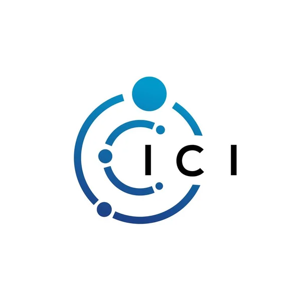 Ici Lettre Technologie Logo Design Sur Fond Blanc Ici Initiales — Image vectorielle