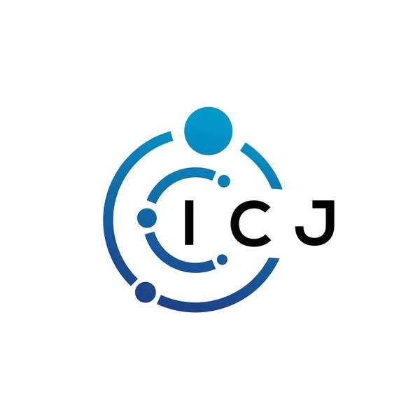Projeto Logotipo Tecnologia Letra Icj Fundo Branco Icj Iniciais Criativas —  Vetores de Stock