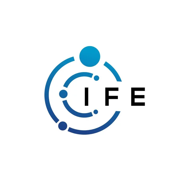 Diseño Del Logo Ife Letter Technology Sobre Fondo Blanco Ife — Archivo Imágenes Vectoriales