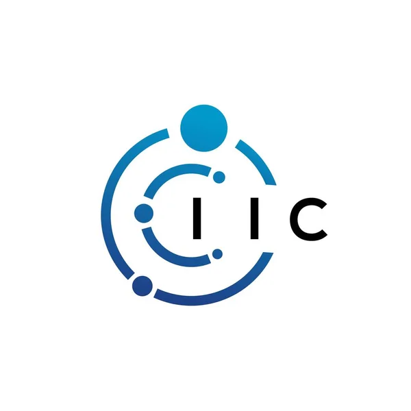 Iic Písmena Technologie Logo Design Bílém Pozadí Iic Kreativní Iniciály — Stockový vektor