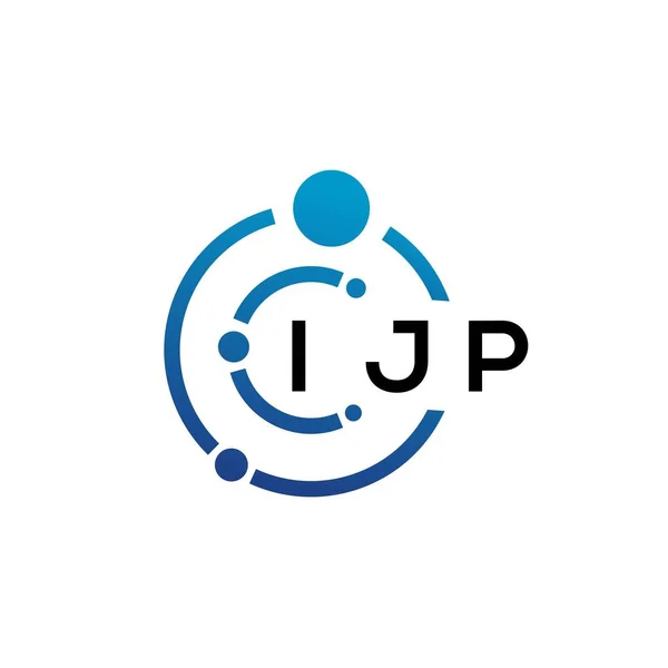 Розробка Логотипу Ijp Білому Тлі Творчі Ініціали Ijp Літерують Концепцію — стоковий вектор