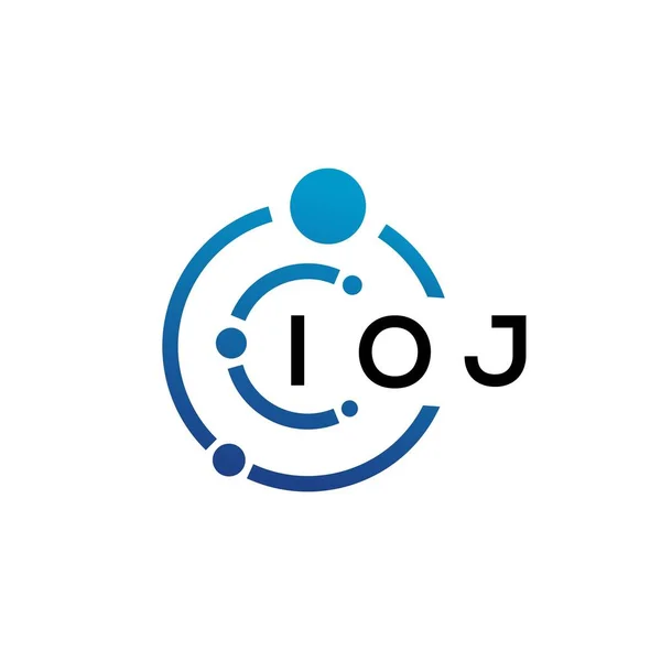 Ioj Brev Teknik Logotyp Design Vit Bakgrund Ioj Kreativa Initialer — Stock vektor