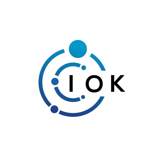 Iok Brev Teknik Logotyp Design Vit Bakgrund Iok Kreativa Initialer — Stock vektor