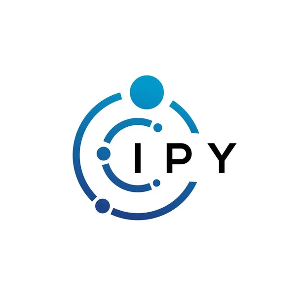 Технологічний Дизайн Логотипу Ipy Білому Тлі Творчі Ініціали Ipy Літеру — стоковий вектор