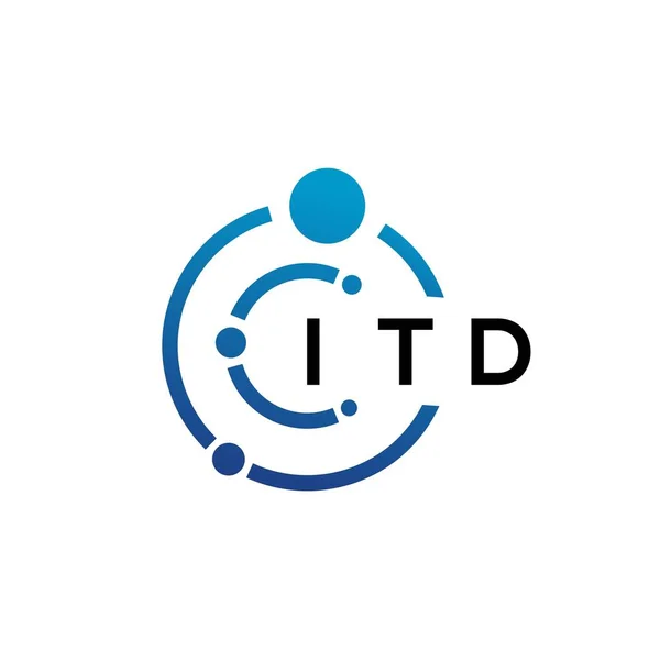 Itd Brev Teknik Logotyp Design Vit Bakgrund Itd Kreativa Initialer — Stock vektor