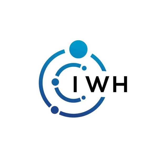 白い背景にIwh文字技術ロゴデザイン IwhクリエイティブイニシャルレターItロゴコンセプト Iwh手紙デザイン — ストックベクタ