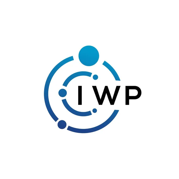 Iwp Lettre Technologie Logo Design Sur Fond Blanc Iwp Initiales — Image vectorielle