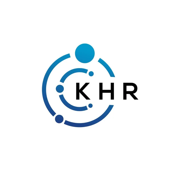 白を基調としたKhr文字技術ロゴデザイン KhrクリエイティブイニシャルレターItロゴコンセプト Khrレターデザイン — ストックベクタ