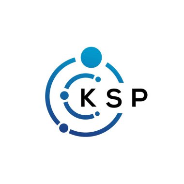 Beyaz arka planda KSP harfli teknoloji logosu tasarımı. KSP yaratıcı baş harfleri IT logosu konsepti. KSP harf tasarımı.
