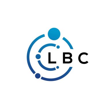 Beyaz arka planda LBC harfli teknoloji logosu tasarımı. LBC yaratıcı baş harfleri IT logosu konsepti. LBC harf tasarımı.