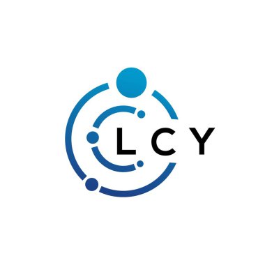 Beyaz arka planda LCY harfli teknoloji logosu tasarımı. LCY yaratıcı baş harfleri IT logosu konsepti. LCY harf tasarımı.