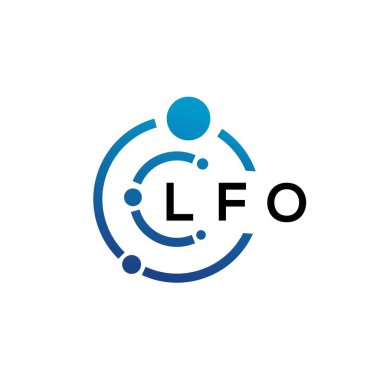 Beyaz arka planda LFO teknolojisi logosu tasarımı. LFO yaratıcı harflerin baş harfleri IT logosu. LFO harfi tasarımı.