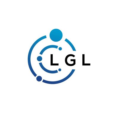 Beyaz arka planda LGL harfli teknoloji logosu tasarımı. LGL yaratıcı baş harfleri IT logosu konsepti. LGL harf tasarımı.